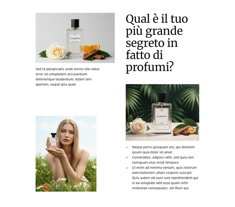 Segreti nascosti delle fragranze Modello HTML