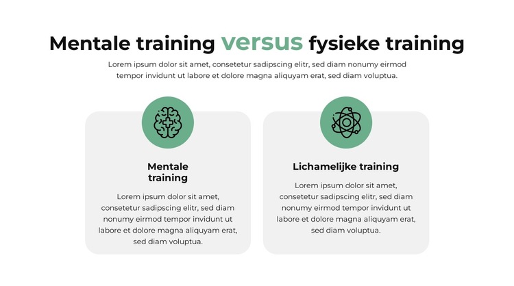 Vergelijkingsplan Website sjabloon