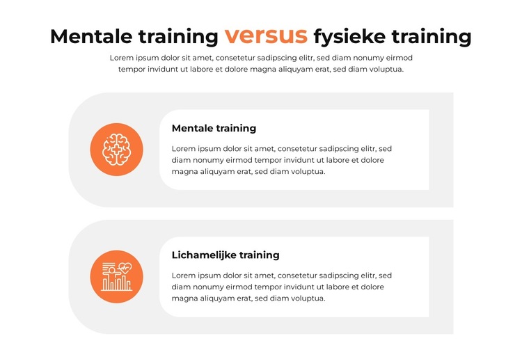 Vergelijkingssectie Website sjabloon