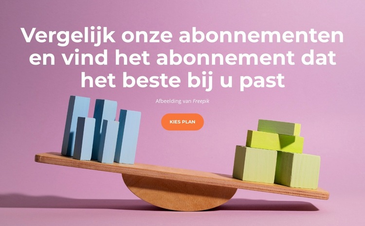 Vergelijk onze plannen Website sjabloon