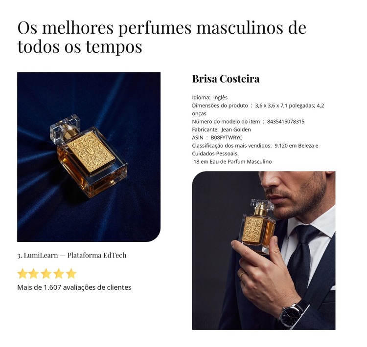Melhores perfumes masculinos Modelo HTML