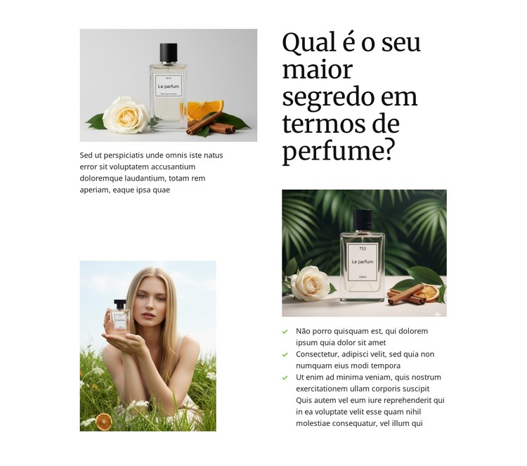 Segredos ocultos de fragrâncias Modelo HTML