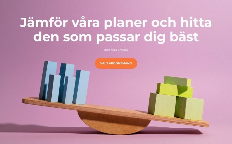Jämför våra planer HTML-mall