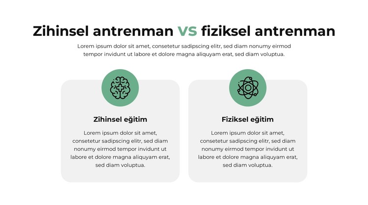 Karşılaştırma planı HTML Şablonu