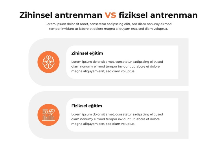 Karşılaştırma bölümü Web Sitesi Şablonu