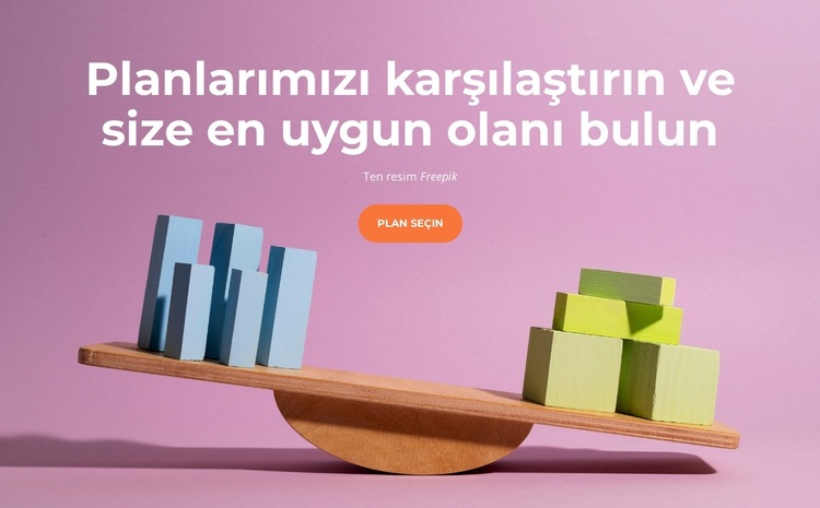 Planlarımızı karşılaştırın Web Sitesi Şablonu