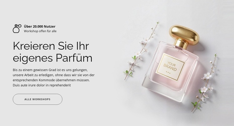 Kreieren Sie Ihr eigenes Parfüm Website-Vorlage
