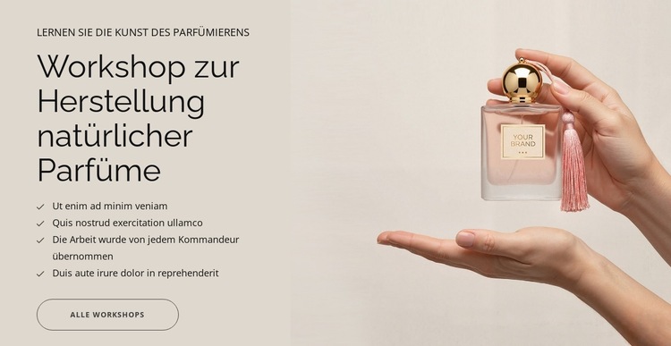 Natürliches Parfüm Website-Vorlage