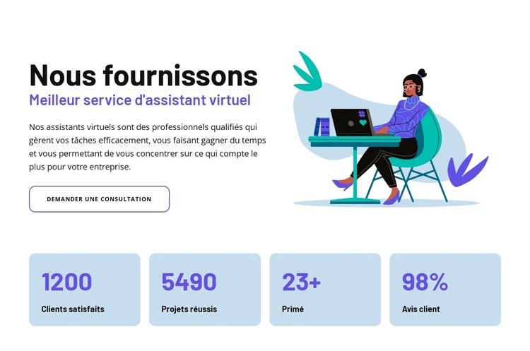 Assistance pour assistants intelligents Modèle de site Web