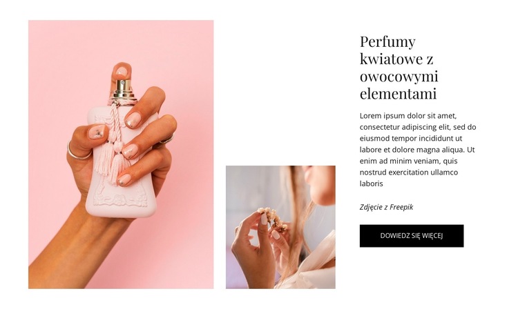 Perfumy kwiatowe Szablon witryny sieci Web