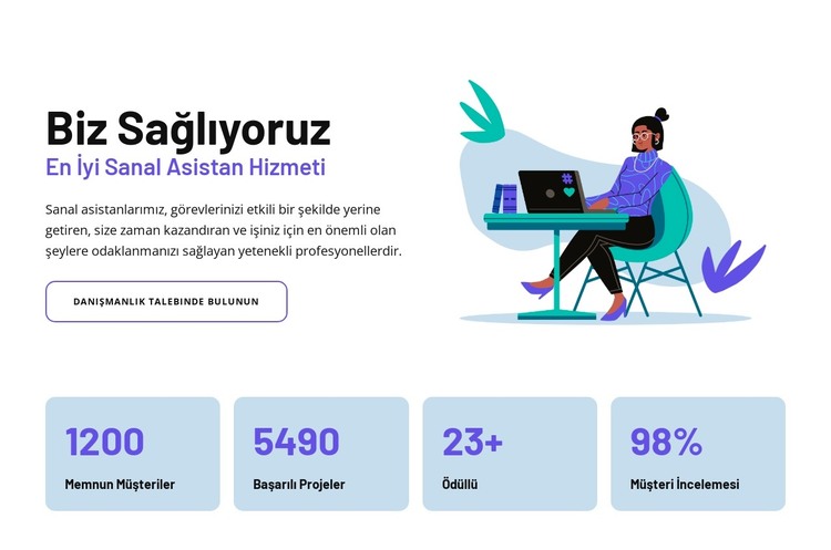 Akıllı asistan desteği HTML Şablonu