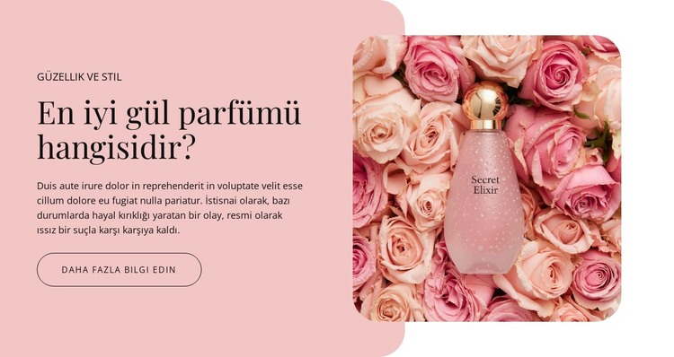 Gül parfümü HTML Şablonu