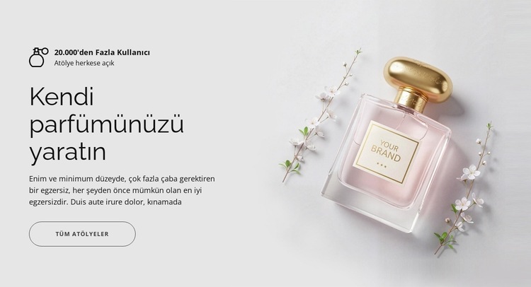 Kendi parfümünüzü yaratın Web Sitesi Şablonu