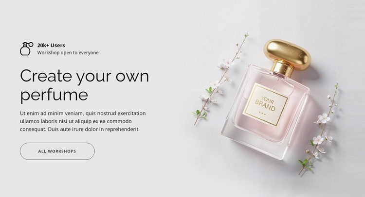Create your own perfume Website Template