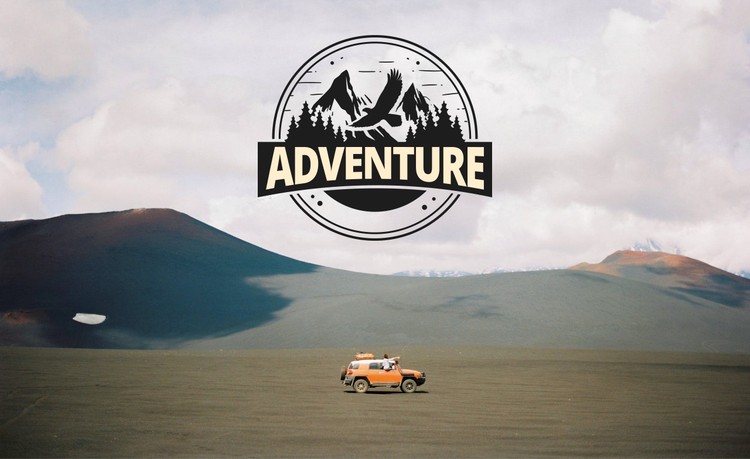 Adventure-logo op afbeelding CSS-sjabloon