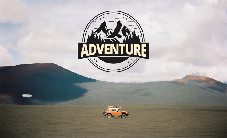 Abenteuer-Logo auf Bild Eine Seitenvorlage