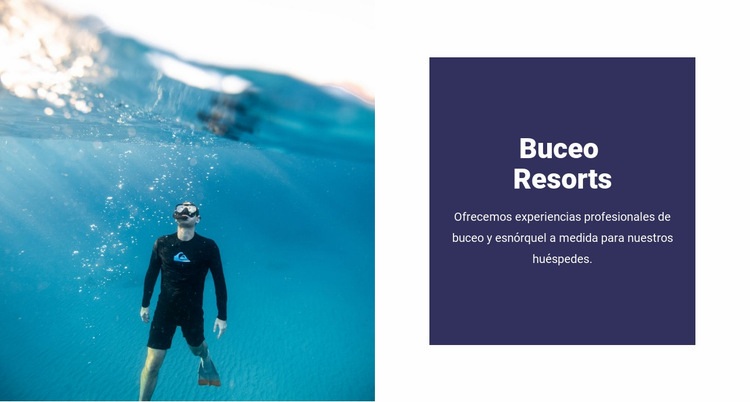 Buceo con tiburones Maqueta de sitio web