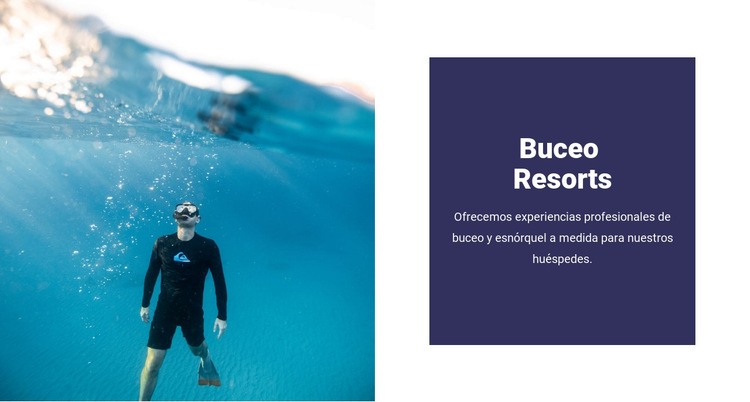 Buceo con tiburones Plantilla de sitio web