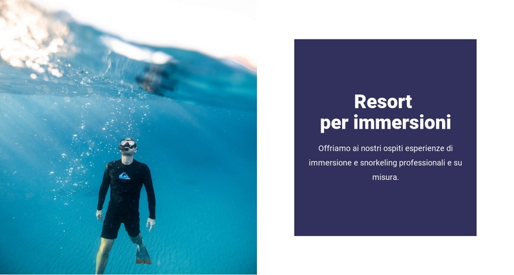 Immersioni con gli squali Mockup del sito web