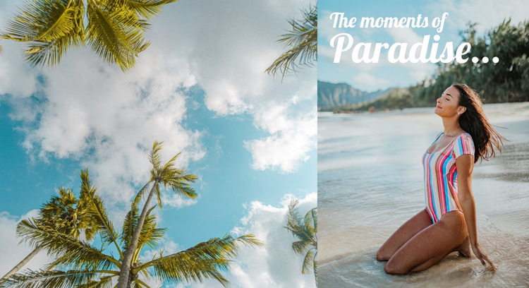 Paradise beach resort Website mockup