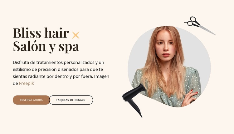 Servicios de peluquería y spa Plantilla de sitio web