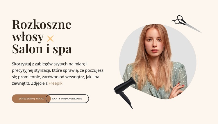 Usługi fryzjerskie i spa Szablon witryny sieci Web