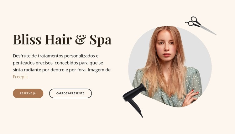 Serviços de cabelo e spa Modelo HTML