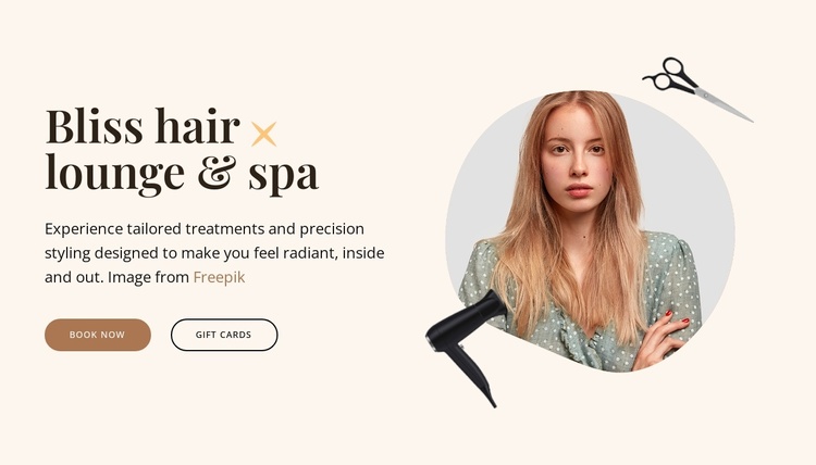 Hair and spa services Website Template