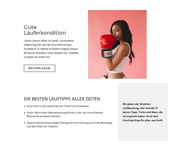 Sport für alle Landing Page