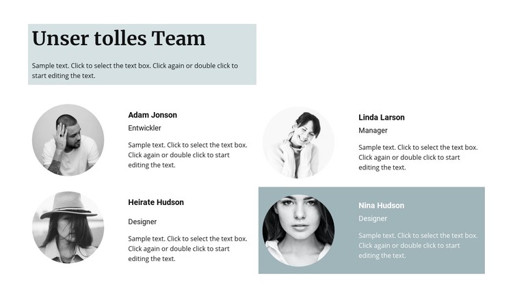 Vier Teammitglieder CSS-Vorlage