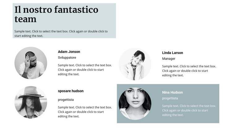 Quattro membri della squadra Modello HTML5