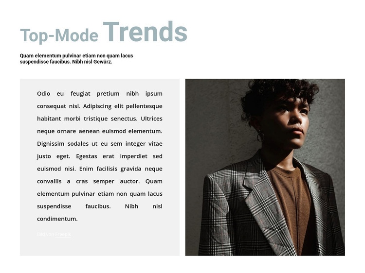 Interessante Trends Website-Modell