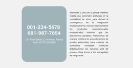 Impresionante Plantilla Joomla Para Dirección Y Texto De Los Teléfonos