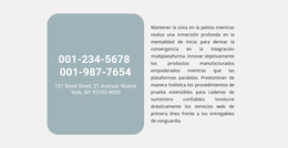 Dirección Y Texto De Los Teléfonos - Mejor Tema Gratuito De WordPress