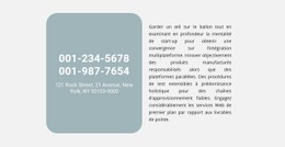 Adresse Du Téléphone Et SMS Modèle Flexbox