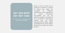 Sections De La Page D'Accueil Pour Adresse Du Téléphone Et SMS