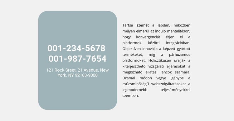 Telefon címe és szövege HTML Sablon