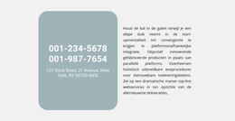 Telefoon Adres En Tekst - HTML-Websjabloon