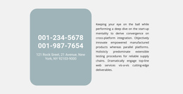 Homepage Sections For Phones Address And Text