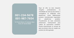 Endereço E Texto Dos Telefones - Modelo Web HTML