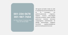 Telefon Adress Och Text - Enkel Webbplatsmall