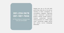 Phones Address And Text - Website Design Template