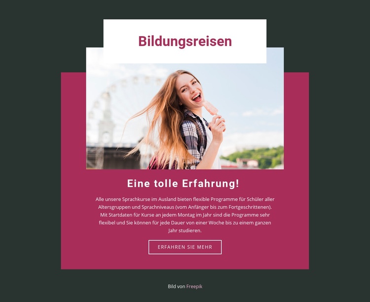 Bildungsreisen HTML5-Vorlage