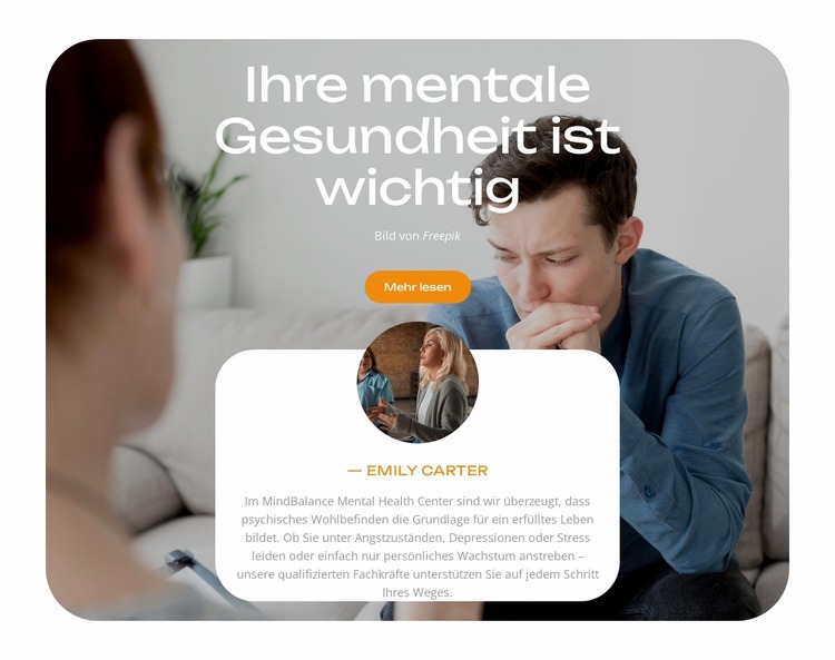 Psychische Gesundheit ist wichtig Joomla Vorlage