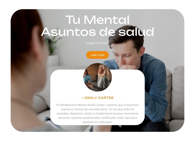 La salud mental importa Plantilla de sitio web