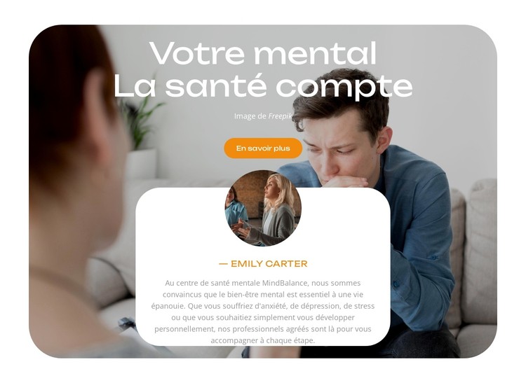 La santé mentale est importante Modèle CSS
