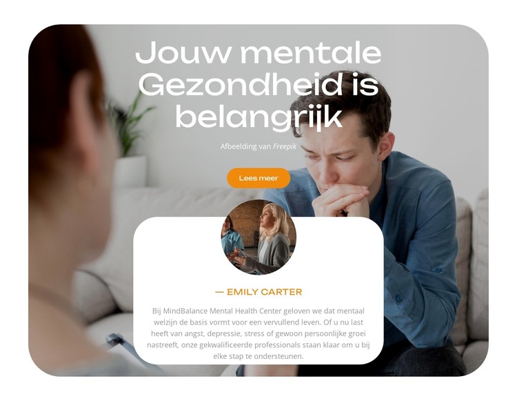 Geestelijke gezondheid is belangrijk HTML-sjabloon