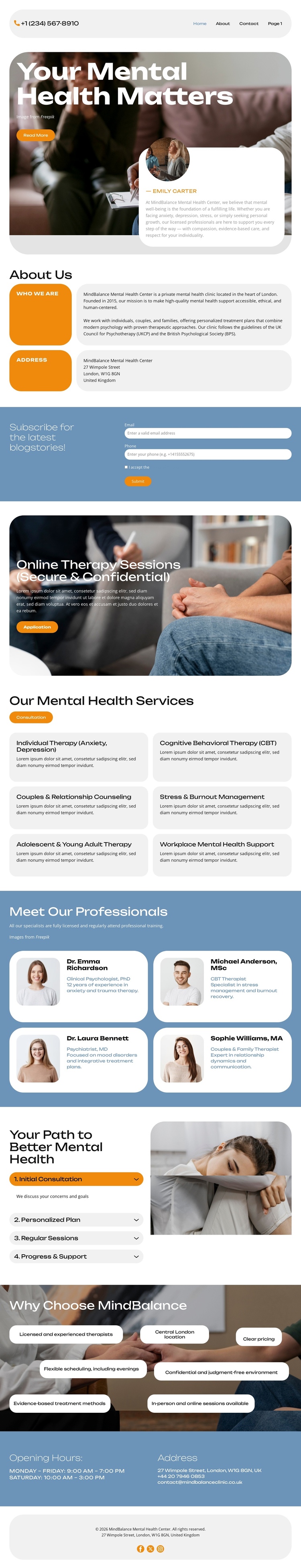 Support That Heals One Page Template