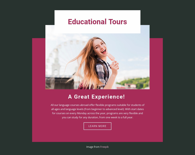 Educational tours WordPress Website Builder