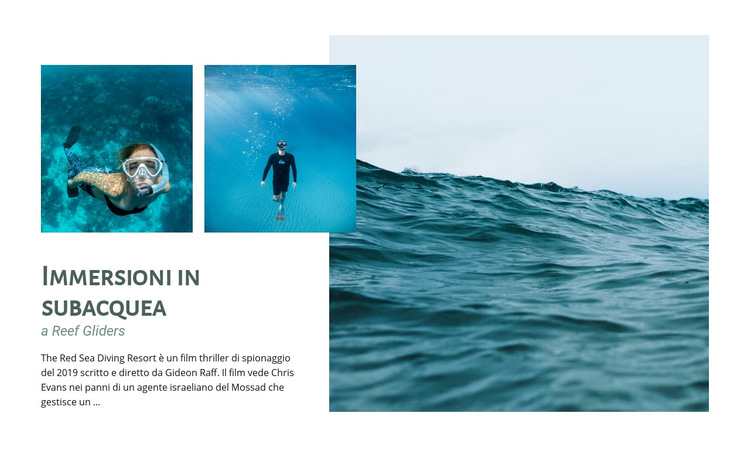 Immersioni in subacquea Modello di sito Web